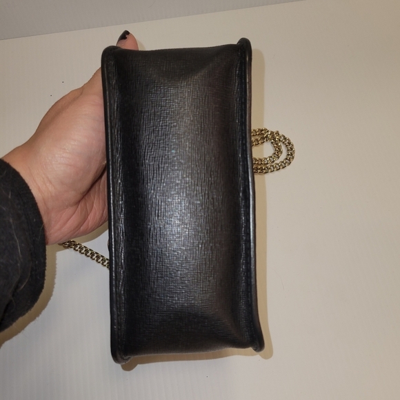 Furla mini metropolis bag purse  gold chain strap black leather - Picture 5 of 12